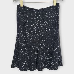 Modern Soul Skirt Womens 1X Black Polka dot Elastic Waistband Cute Knee Length